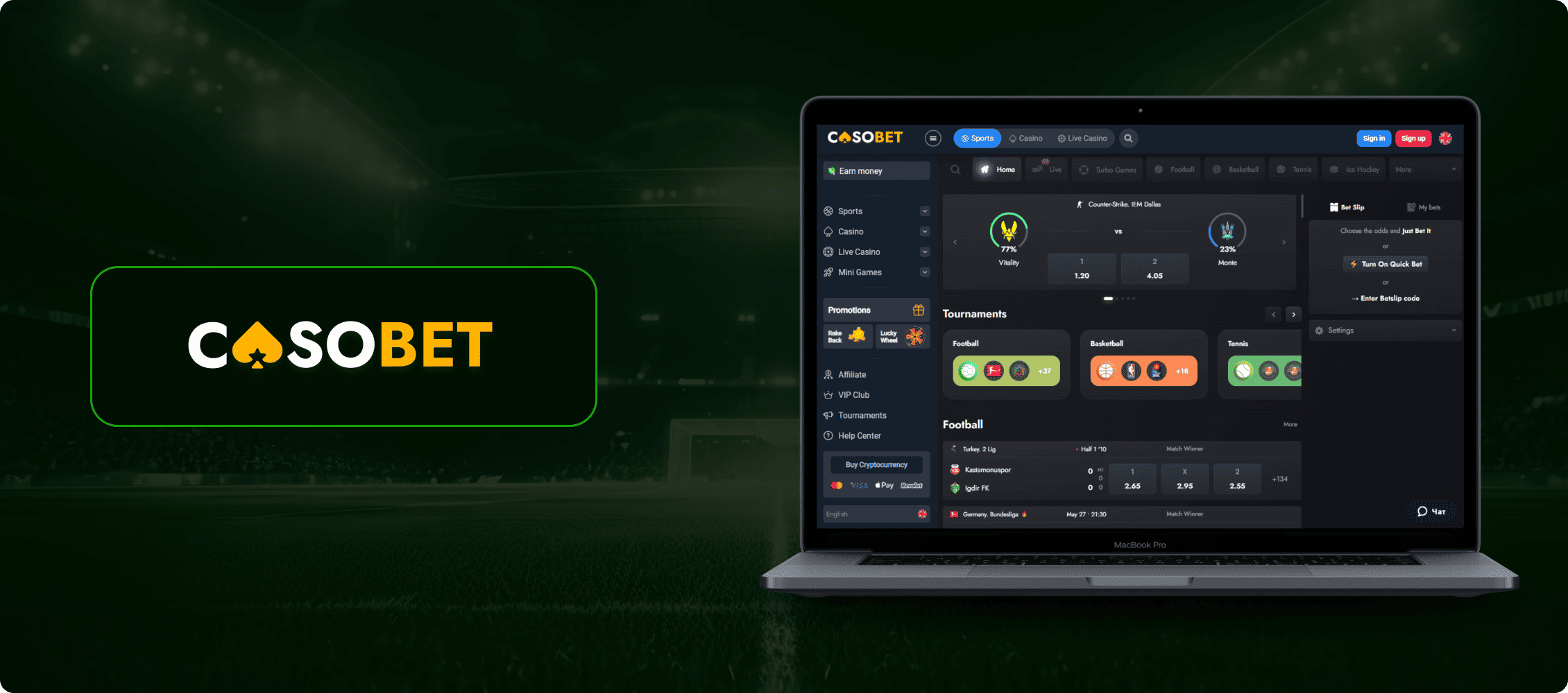 Casobet betting site banner